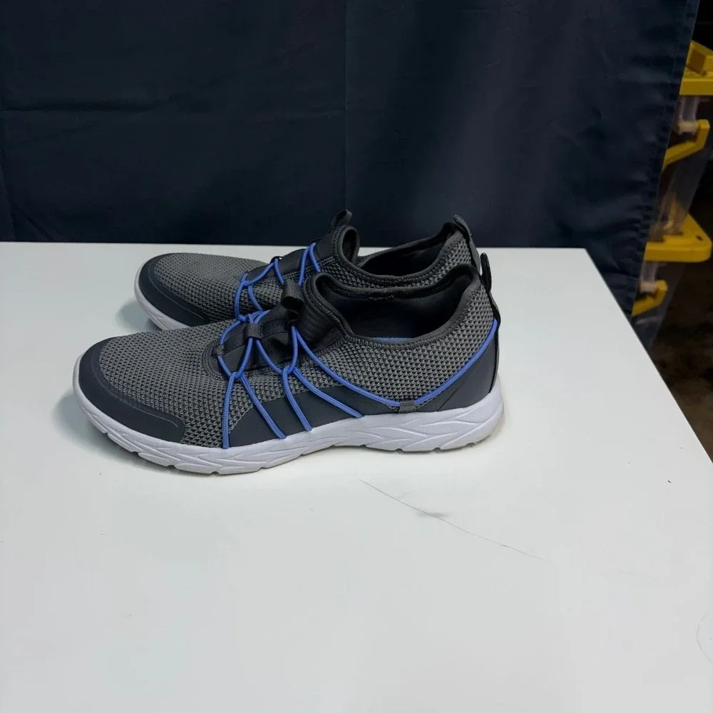 Vionic Sneakers Bungee Lace Orthotic Womens 10W EU41 Gray Blue Jada Pre-owned